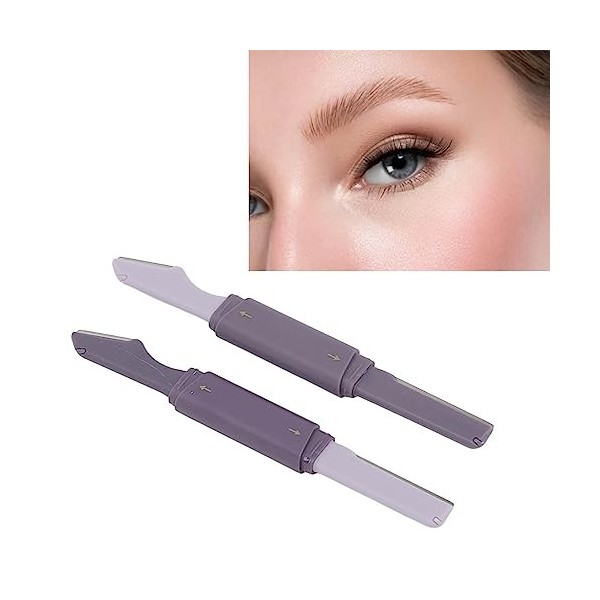 Couteau de Tondeuse à Sourcils, Tondeuse à Sourcils pour le Visage, Double Extrémités, Différents Angles pour le Voyage