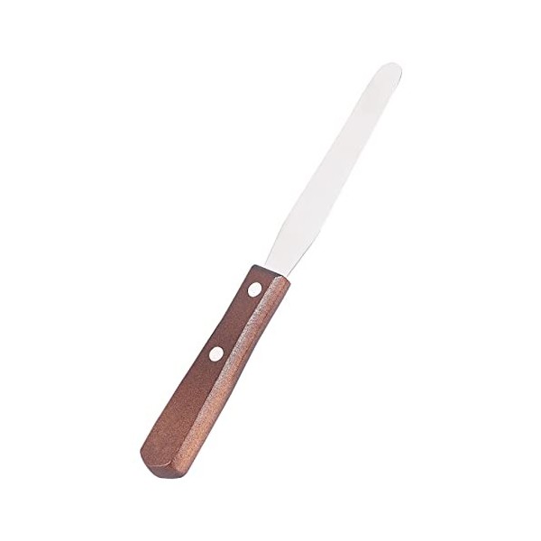 Spatule à Cire en Métal, Couteau Mélangeur de Cire, Applicateur, Manche en Bois, Outil dépilation