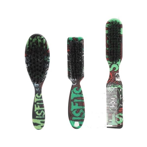 Ensemble de 3 Brosses à Barbe Professionnelles pour Hommes avec Peigne, Style Polyvalent, Conception Renforcée, Prise en Main