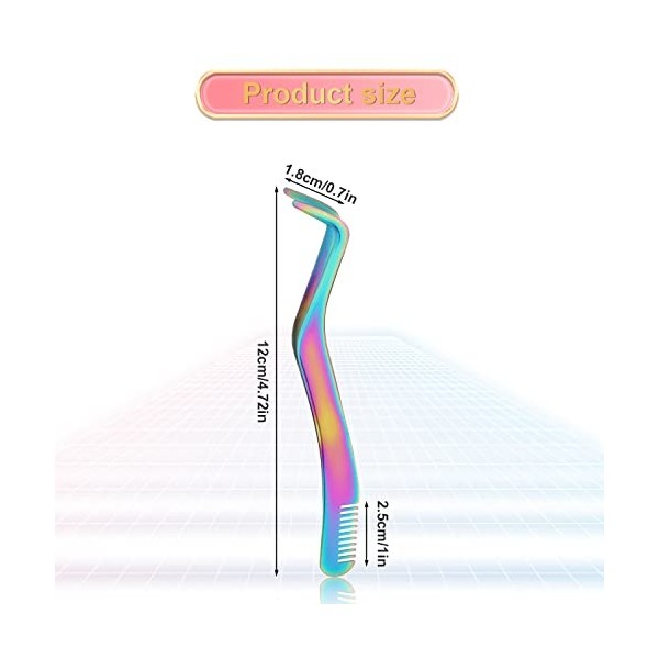 2 Pinces à Épiler pour Cils, Pince à Épiler 2 en 1 en Acier Inoxydable avec Peigne Applicateur de Cils pour Isoler le Volume 