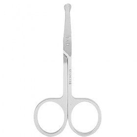 Ciseaux à poils de nez, ciseaux de beauté ronds en acier inoxydable, petits ciseaux à bout arrondi sûrs pour le toilettage du