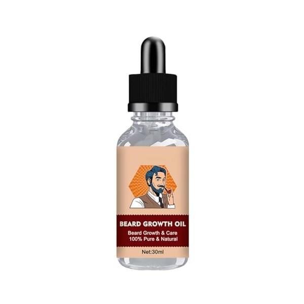 Huile à barbe pour hommes | Croissance des cheveux de moustache,Soin de la barbe 30 ml, hydratant pour la barbe, huile pour l