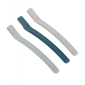 Jauarta 3 Pièces Couteau à Sourcils et Tondeuse pour le Visage Tondeuse à Sourcils Incurvée en Acier Inoxydable pour Femmes e