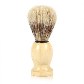 Brosse à Cheveux, Blaireau, Outil de Rasage des Poils du Visage avec Manche en Bois, Tête de Brosse Densément Remplie de Chev