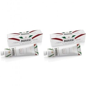 Proraso Crème à raser en tube, 150 ml, Crème de rasage pour peaux sensibles, Formule aux extraits davoine et de thé vert, Fa