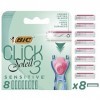 BIC Click 3 Soleil Sensitive Recharges Rasoir Femme 3 Lames Mobiles et Bande Lubrifiante - Boîte de 8 recharges