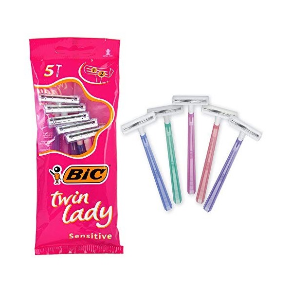 BIC Pochette de 5 Rasoirs TWIN LADY 2 LameS