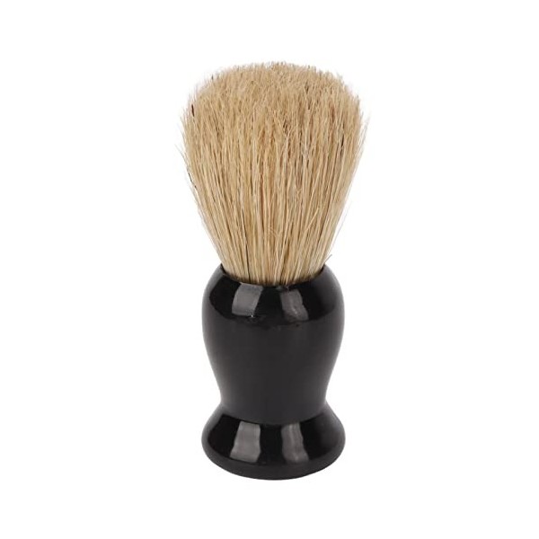 Brosse à Barbe, Brosse à Barbe en Mousse, Poils Doux et Respectueux de la Peau, Couleur Noire Brillante, Brosse de Rasage Syn