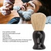 Brosse à Barbe, Brosse à Barbe en Mousse, Poils Doux et Respectueux de la Peau, Couleur Noire Brillante, Brosse de Rasage Syn