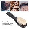 Brosse à Barbe de Barbier avec Cheveux Doux, Poils en Nylon Durables, Brosse de Toilettage à Barbe, Poignée Ergonomique, Douc