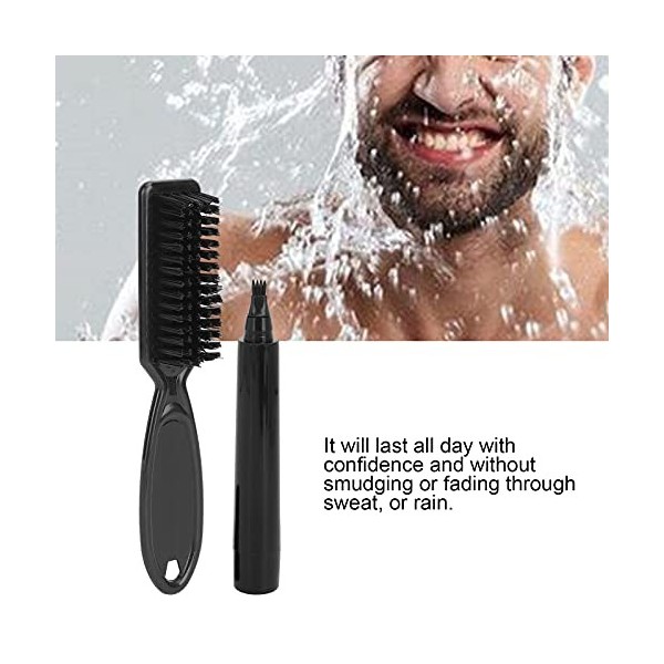 Stylo à Barbe Noir, Remplissage pour Barbe pour Hommes, Kit épaississant, Stylo à Barbe Longue Durée pour Moustache et Sourci