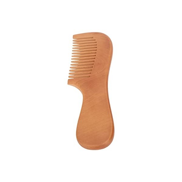 Peigne à Barbe, Peigne en Bois de Pêche pour Hommes et Femmes, Outil de Coiffure Démêlant Ergonomique avec Dents Douces, pour