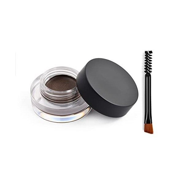 Xzeemo 3g Makeup Pommade pour Sourcils, Gel Crème Sourcils avec Brosse à Sourcils brun foncé 