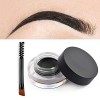 Xzeemo 3g Makeup Pommade pour Sourcils, Gel Crème Sourcils avec Brosse à Sourcils brun foncé 