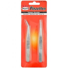 Pincettes - Lot de 2 pincettes en acier inoxydable