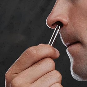 MAJFK Nez Tondeuse Pince À Épiler Nez Indolore Kit Dépilation Outil Tondeuse À Poils Pour Nez Pointe Ronde Sourcils Nez Épil