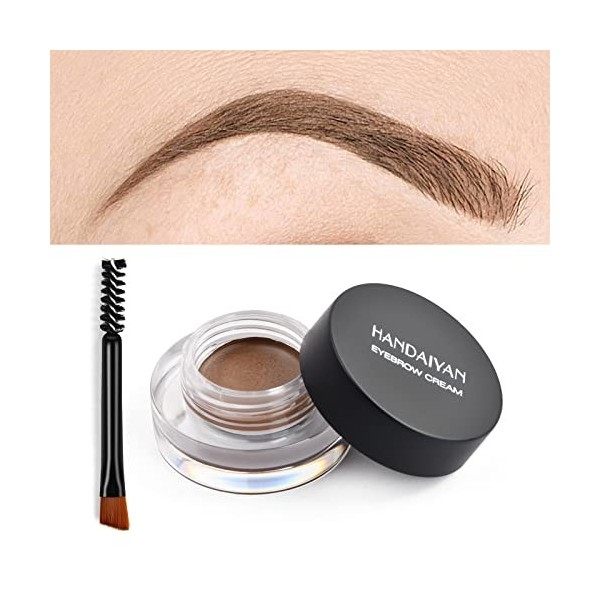 Xzeemo 3g Makeup Pommade pour Sourcils, Gel Crème Sourcils avec Brosse à Sourcils brun foncé 