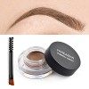 Xzeemo 3g Makeup Pommade pour Sourcils, Gel Crème Sourcils avec Brosse à Sourcils brun foncé 