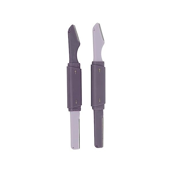 Jauarta 2 Pièces Couteau de Coupe de Sourcils Double Têtes Lame en Acier Inoxydable Tondeuse à Sourcils avec Couvercle