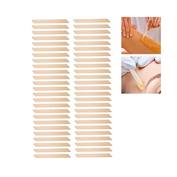 JTLB 50pcs Spatules de Cire Applicateur de Cire en Bois Bâtons Applicateur de Jambe Bras Outil Dépilation du Visage