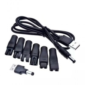 Câble dalimentation USB 5 V compatible,Chargeur de rasoir 5 V,6 fiches USB multifonction pour tous les types de tondeuses él