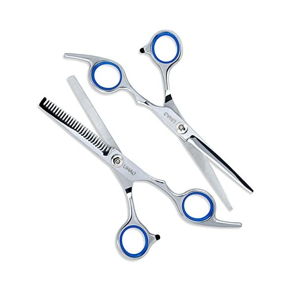 LIHAO Ciseaux Coiffure，Kit Ciseaux Coiffure Professionnel - 6pcs Ciseaux de Coiffure/Barbe/Coiffeur avec assessoires