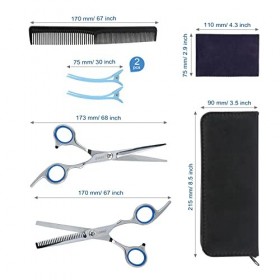 LIHAO Ciseaux Coiffure，Kit Ciseaux Coiffure Professionnel - 6pcs Ciseaux de Coiffure/Barbe/Coiffeur avec assessoires