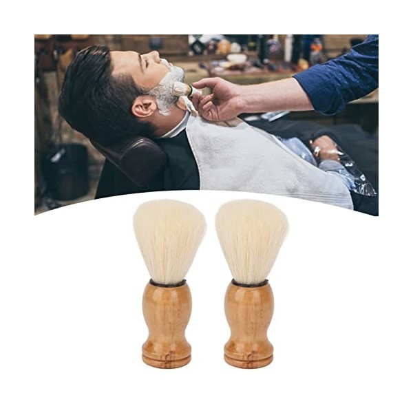 Blaireau de Rasage pour Salon de Coiffure avec Manche en Bois, Blaireau de Rasage Artisanal pour Hommes pour Hommes, Blaireau