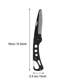 Dekaim Peigne à Barbe, Peigne à Barbe en Acier Inoxydable Pliant pour Hommes Barbe Moustache Styling Peigne Pliant Peigne