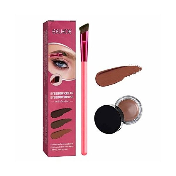 Kit De Couleur Des Sourcils Pommade À Sourcils Teinte De Sourcils Crème Pour Les Sourcils Brun Foncé/Moyen/Clair Avec Pinceau