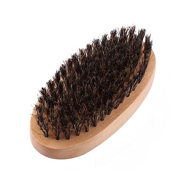 Brosse à Barbe pour Hommes, Brosse à Barbe en Poils de Sanglier, Poils de Sanglier Naturels pour Hommes, Manche en Bois, Mous