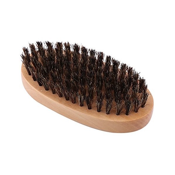 Brosse à Barbe pour Hommes, Brosse à Barbe en Poils de Sanglier, Poils de Sanglier Naturels pour Hommes, Manche en Bois, Mous