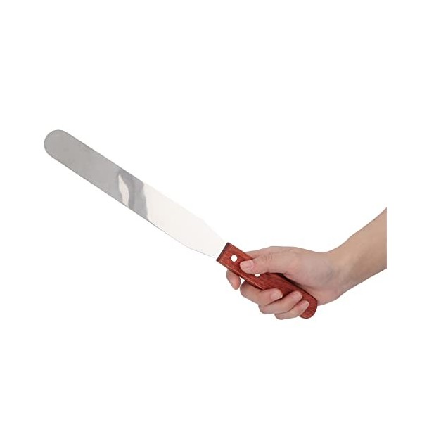 Spatule Dépilation en Métal, Spatules de Cire en Métal, Bâton Dépilation Droit en Acier Inoxydable avec Manche en Bois, pou