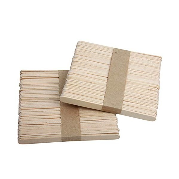 Bâtonnets de cire, 50pcs cire jetable épilation à la cire en bois corps épilation bâton applicateurs spatules, bois de boulea