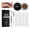 Kit de tampon de sourcils et de pochoir à sourcils - Kit d’estampage des sourcils, 10 pochoirs à sourcils et kit de timbre, p