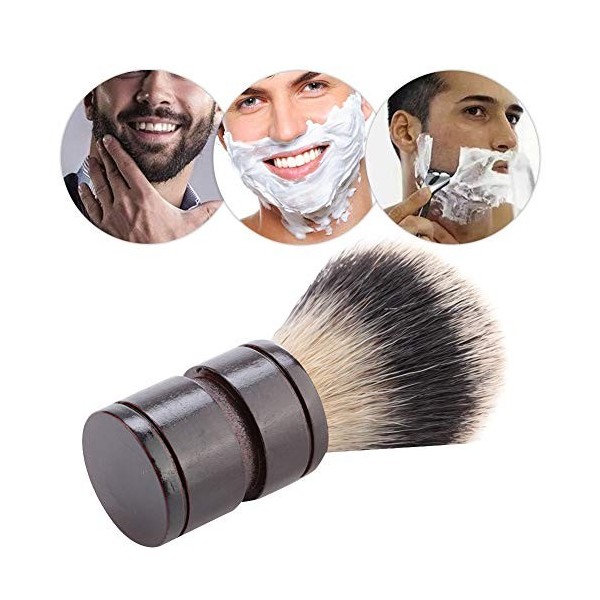 Blaireau de Rasage, Brosse à Barbe pour Hommes, Brosse Douce et Légère avec Manche en Bois, Séchage Rapide etChute, Augmente 