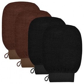 Cozlly Lot de 4 Gants exfoliants, pour Le Corps Profond, pour Le Bain, la Douche, Les Hommes et Les Femmes, éliminent Les Pea