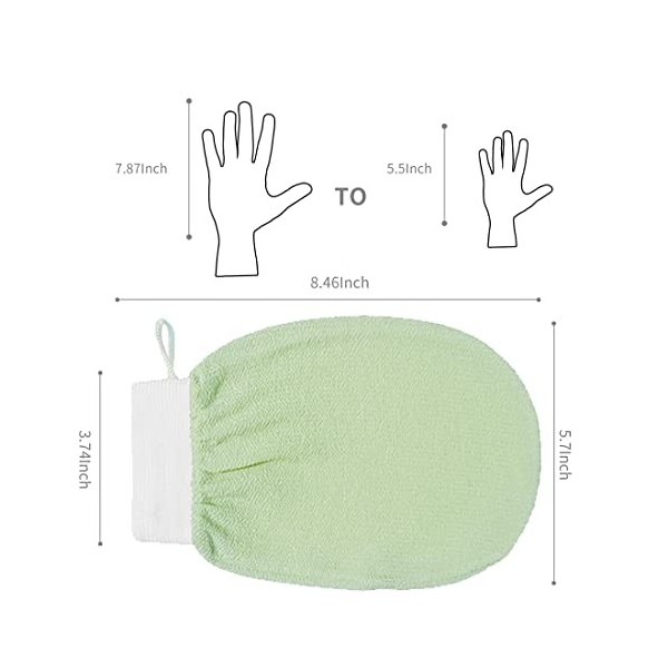 2 Pièces Gant Exfoliant,Gant Gommage peau Gant pour Gant Exfoliant Corps Gant Gommage Corps Élimine Les Peaux Mortes Efficace