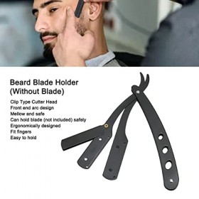 Porte-rasoir de Coiffeur à Bord Droit, Porte-lame de Barbe Pliable en Alliage Professionnel Porte-lame de Barbe Porte-lame de