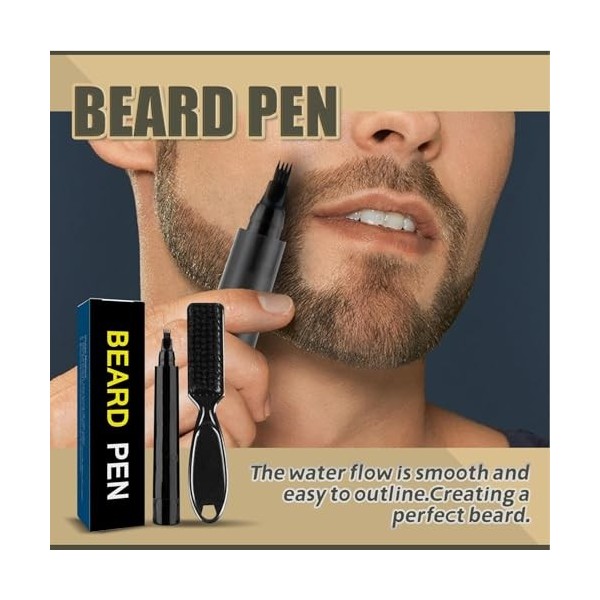 Remplisseur de barbe pour hommes - Peinture à barbe imperméable pour hommes,Coloration de barbe pour hommes, assombrissement 