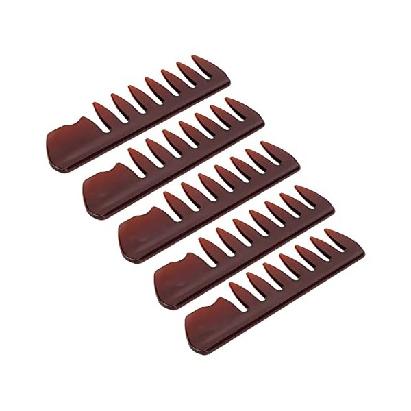 Peigne à Cheveux, Bord Arrondi 10 Pièces Peigne à Cheveux Coiffant Matériau PS pour la Pièce Marron transparent 