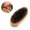 Brosse Peigne à Barbe avec Manche en Bois Naturel pour Hommes, avec Poils de Sanglier, pour le Toilettage, Lélimination des 