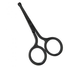 Ciseaux à Poils de Nez pour Coupe du Visage et des Sourcils, Pointe Arrondie, Tondeuse à Barbe en Acier Inoxydable