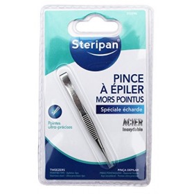 Steripan - Pince à Épiler Mors Droits - Pince Spécial Écharde - Pointes Ultra-Précises - Acier Inoxydable