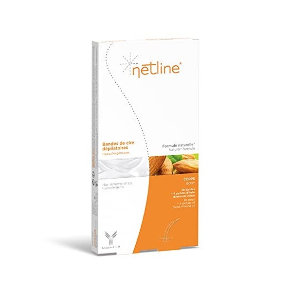 Netline Bandes Dépilatoires Hypoallergéniques Corps L 38/40, 250 ml