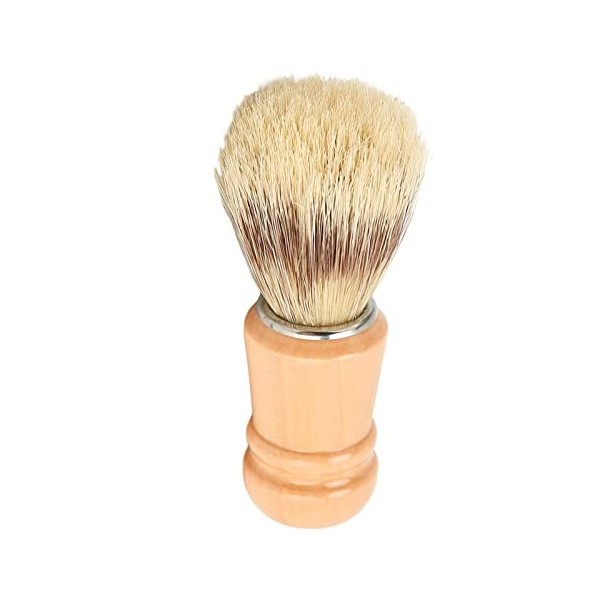 Brosse à Barbe, Brosse à Raser la Barbe avec Manche en Bois, Brosse Légère pour éliminer les Résidus, Cheveux Doux pour le Sa