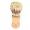 Brosse à Barbe, Brosse à Raser la Barbe avec Manche en Bois, Brosse Légère pour éliminer les Résidus, Cheveux Doux pour le Sa