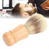 Brosse à Barbe, Brosse à Raser la Barbe avec Manche en Bois, Brosse Légère pour éliminer les Résidus, Cheveux Doux pour le Sa