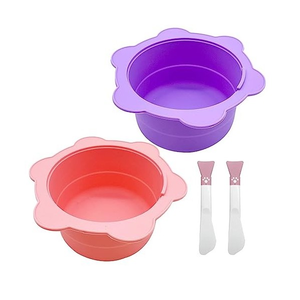 Lot de 2 bols chauffe-cire en silicone pour chauffe-cire, pot de cire de rechange réutilisable, pour cire dépilatoire à la ch