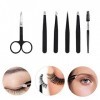 Pinkiou 6 Pcs Pince a Epiler, Kit de Sourcils, Pince a Epiler Poil Incarné, Pince à Épiler avec Brosse Cils et Ciseaux Sourci